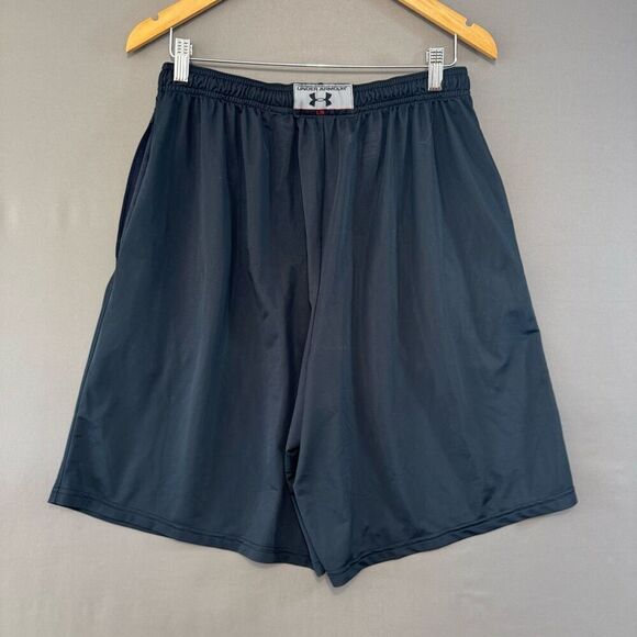 Under Armour Mens Activewear Shorts Black Small Logo Sz Large Loose Fit - Picture 4 of 9
